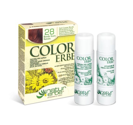 COLOR ERBE® 28 temno bakreno blond barva za lase COLOR ERBE® 28 temno bakreno blond barva za lase